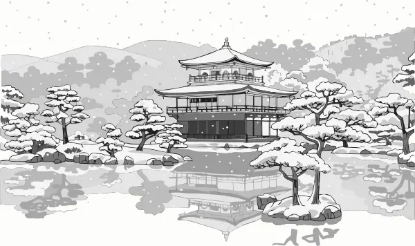 January: Kinkaku-ji in snow
