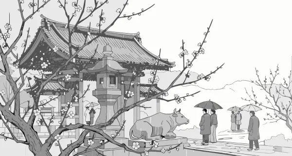 February: Plum blossom at Kitano Tenmangu