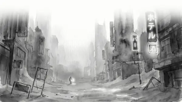 2027 Neon Rain Picture Calendar: October, The dust haze