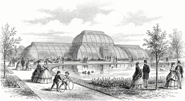 2027 Victorian London Picture Calendar: April, The Palm House at Kew