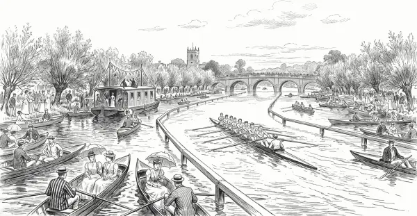 2027 Victorian London Picture Calendar: July, Henley Regatta